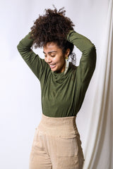 Organic Cotton turtleneck - High neck soft long sleeve - winter layer