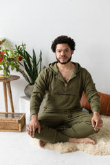 Snap Hoodie - Hooded Sweatshirt with Magnet Snaps and Zipper Pocket made from Organic Cotton