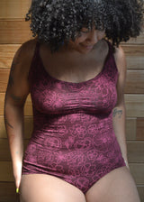 Las Flores Bodysuit - organic cotton bodysuit with cross back straps and beautiful floral print