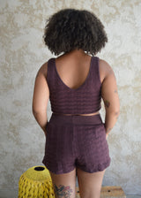 Diamond Knit Shorts - Organic cotton sweater knit shorts with pockets - earth colors