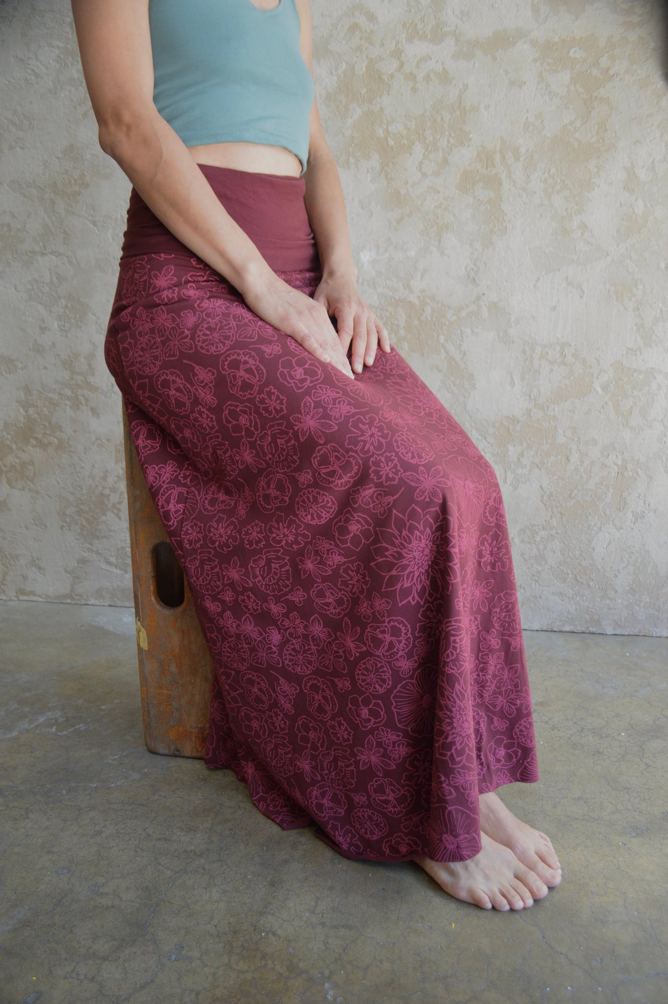 Las Flores Freedom Skirt / Dress - organic cotton printed convertible skirt and dress - floral screen print