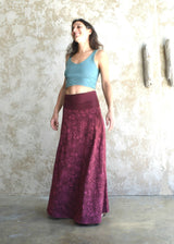 Las Flores Freedom Skirt / Dress - organic cotton printed convertible skirt and dress - floral screen print