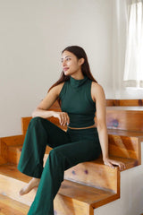 Raya Top - Sleeveless Turtleneck Crop Top - Organic cotton cozy crop top