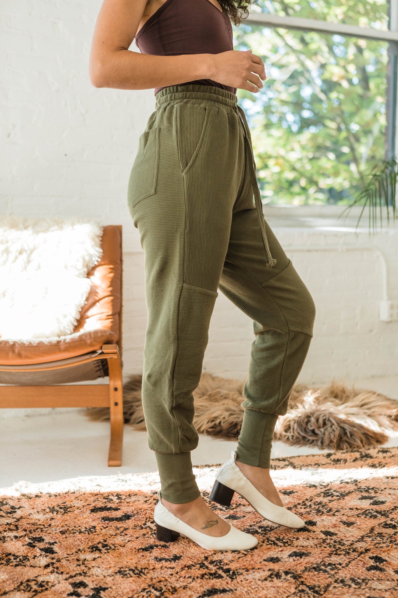 Corduroy Komodo Joggers - Organic Cotton Knit Corduroy Joggers with deep pockets and drawstring waist