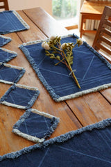 Stonewashed Denim Tableware - Placemats and Coasters - Organic Cotton Indigo dyed denim housewares