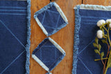 Stonewashed Denim Tableware - Placemats and Coasters - Organic Cotton Indigo dyed denim housewares