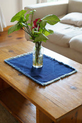 Stonewashed Denim Tableware - Placemats and Coasters - Organic Cotton Indigo dyed denim housewares