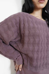 Diamond Dolman Sweater - organic cotton relaxed sweater with diamond knit