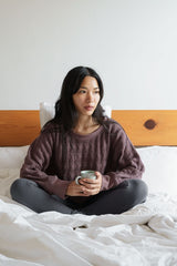Diamond Dolman Sweater - organic cotton relaxed sweater with diamond knit