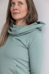 Nomad Dress- hooded cowl dress made from 100% organic cotton fleece - cozy warm dress - sweatshirt dress