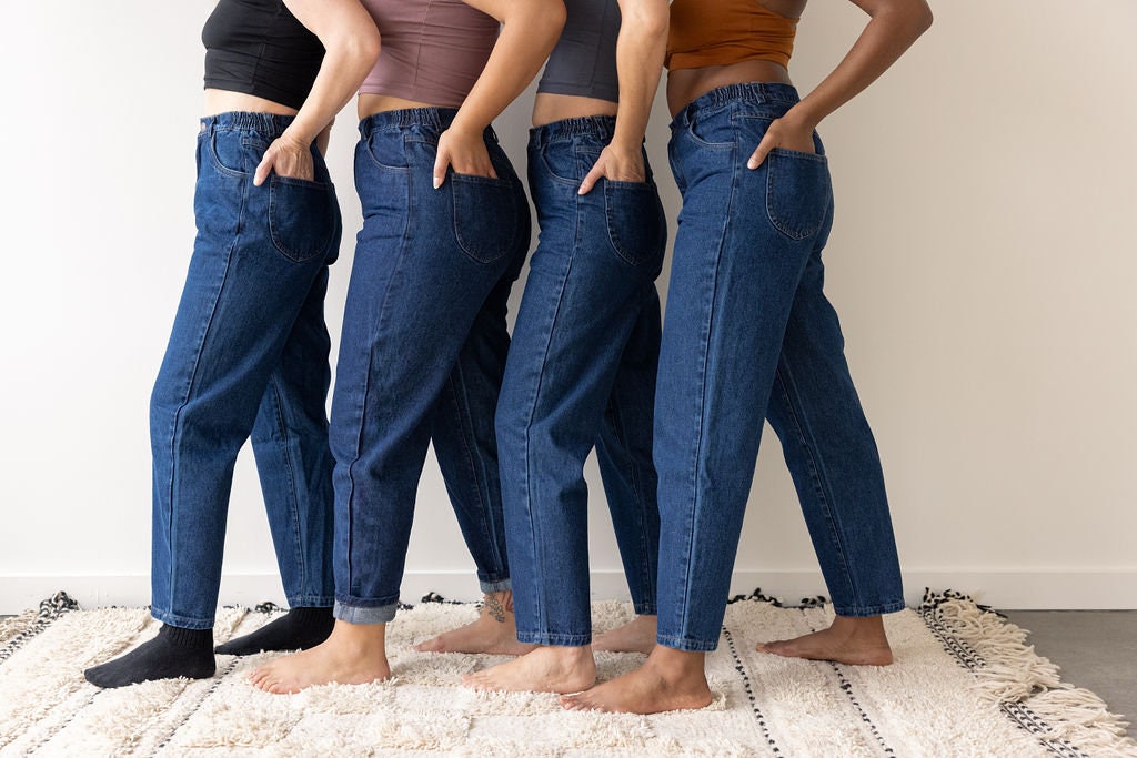 Stonewashed Jeans Número Uno - organic cotton indigo dyed chemical free denim - high waisted comfortable fit