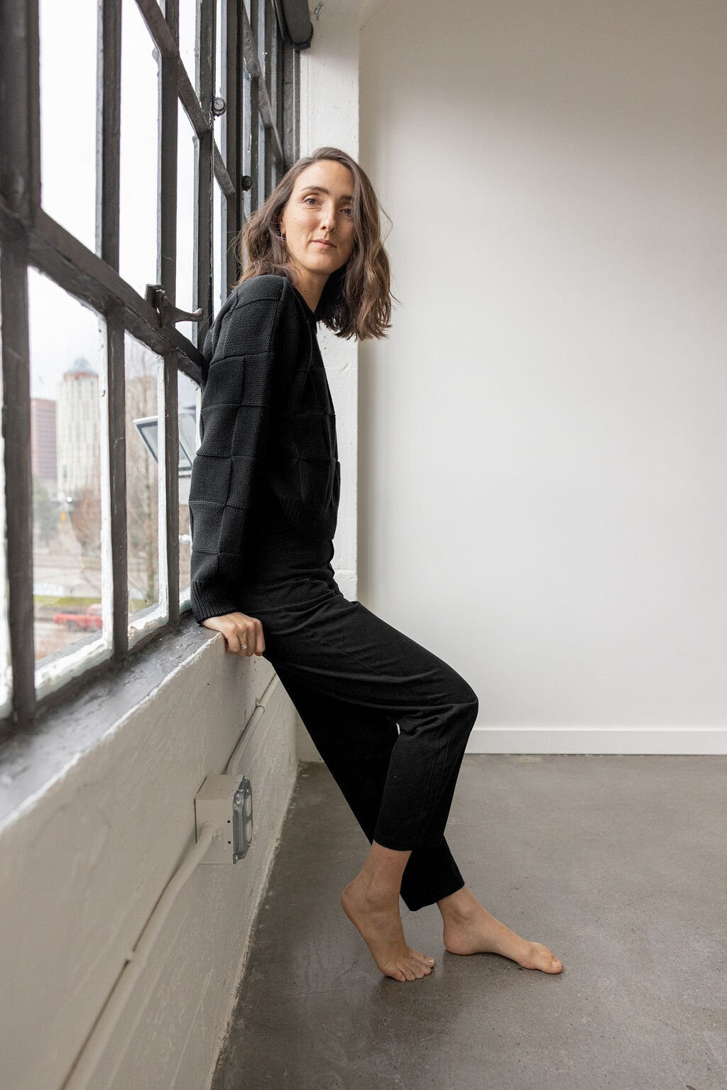 Twill Pants - High waisted cotton pants with pockets - comfortable trousers