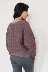 Diamond Dolman Sweater - organic cotton relaxed sweater with diamond knit