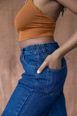 Stonewashed Jeans Número Uno - organic cotton indigo dyed chemical free denim - high waisted comfortable fit