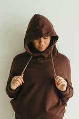 Viento Hoodie - Organic cotton hooded sweatshirt with a big hood and high neckline and deep pockets