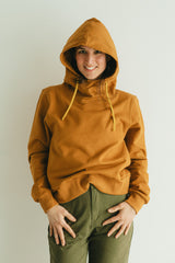 Viento Hoodie - Organic cotton hooded sweatshirt with a big hood and high neckline and deep pockets