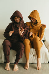 Viento Hoodie - Organic cotton hooded sweatshirt with a big hood and high neckline and deep pockets