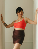 Convertible mini skirt/dress- organic cotton mini skirt- roll over mini skirt