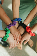 Neon Scrunchies Pack - 5 bold vibrant organic scrunchies - colorful hair ties
