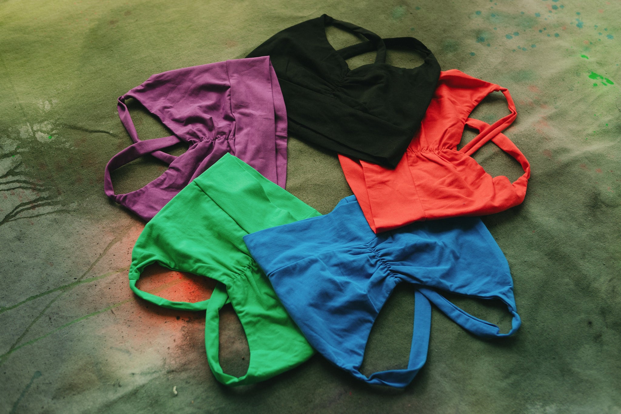 Neon Bralettes - organic cotton vibrant colors - cross back bralette