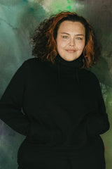 Viento Hoodie - organic cotton hooded sweatshirt with a big hood and high neckline and deep pockets