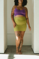 Convertible mini skirt/dress- organic cotton mini skirt- roll over mini skirt