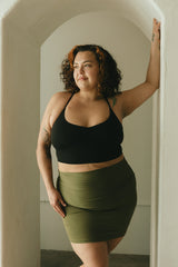 Convertible mini skirt/dress- organic cotton mini skirt- roll over mini skirt