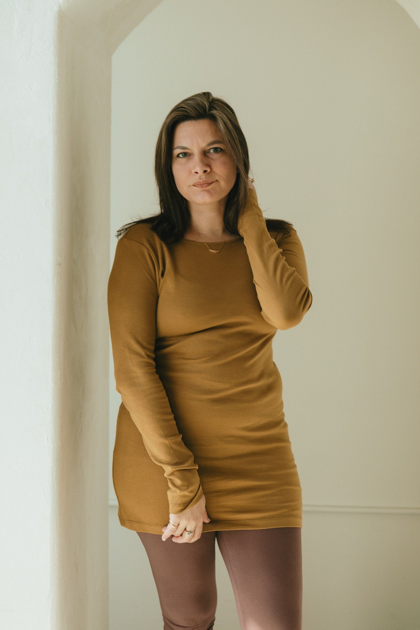 Ella Long Sleeve - 100% organic cotton soft cozy tunic length long sleeve top
