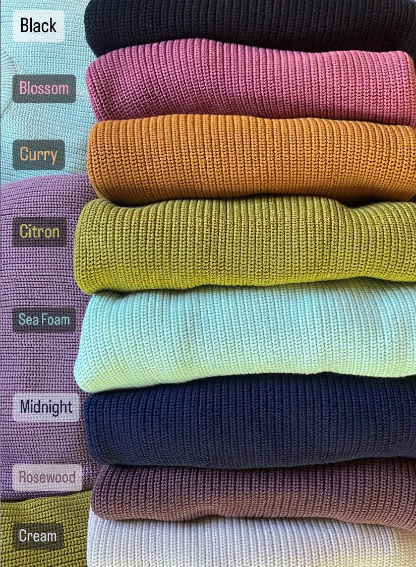 La Mágica Sweater - one hundred percent organic cotton one size fits so many round neck full sleeve sweater in earthy colors