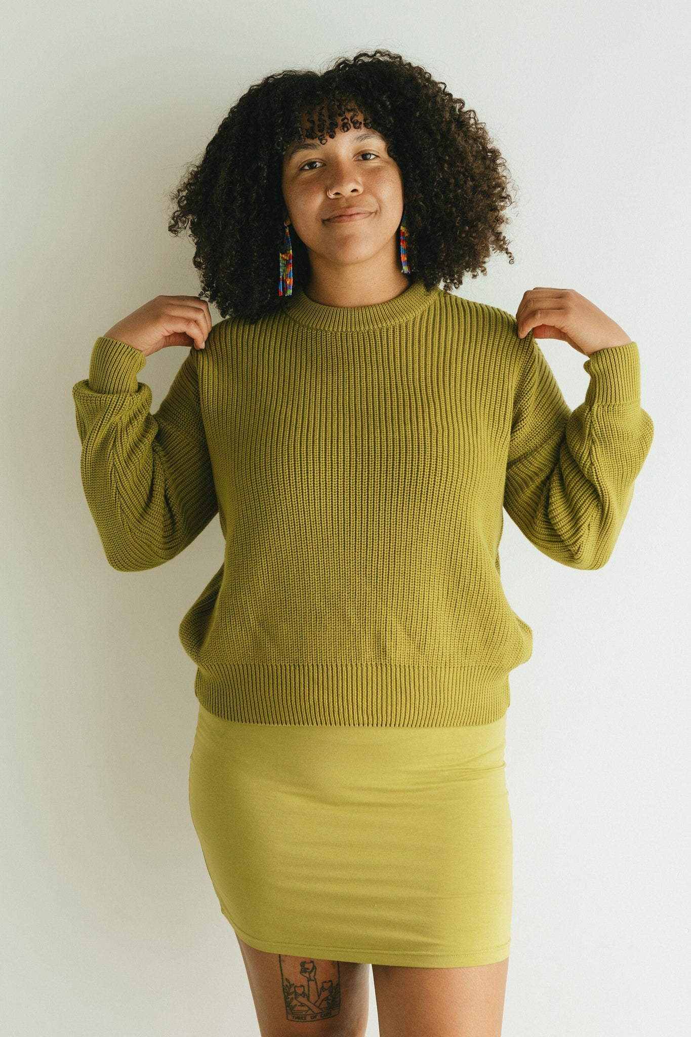 La Mágica Sweater - one hundred percent organic cotton one size fits so many round neck full sleeve sweater in earthy colors