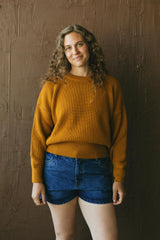 La Mágica Sweater - one hundred percent organic cotton one size fits so many round neck full sleeve sweater in earthy colors