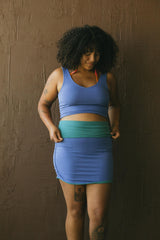 Ruched reversible mini skirt - high waisted mini skirt - two in one mini skirt