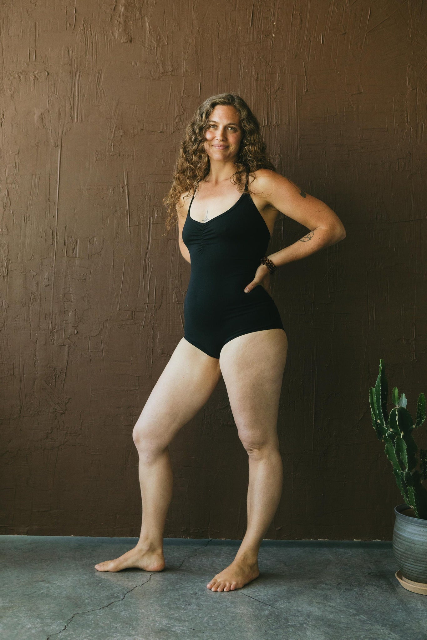 Organic Bodysuit - thick organic cotton material - cross back straps sleeveless bodysuit - alternative swimwear