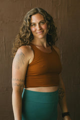 Racer Back Vinyasa Top - Reversible Crop top with high neckline