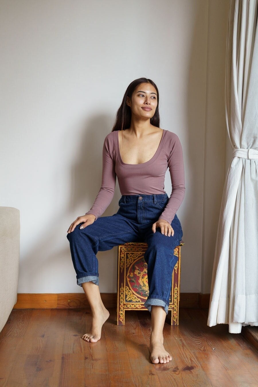 Stonewashed Jeans Número Uno - organic cotton indigo dyed chemical free denim - high waisted comfortable fit