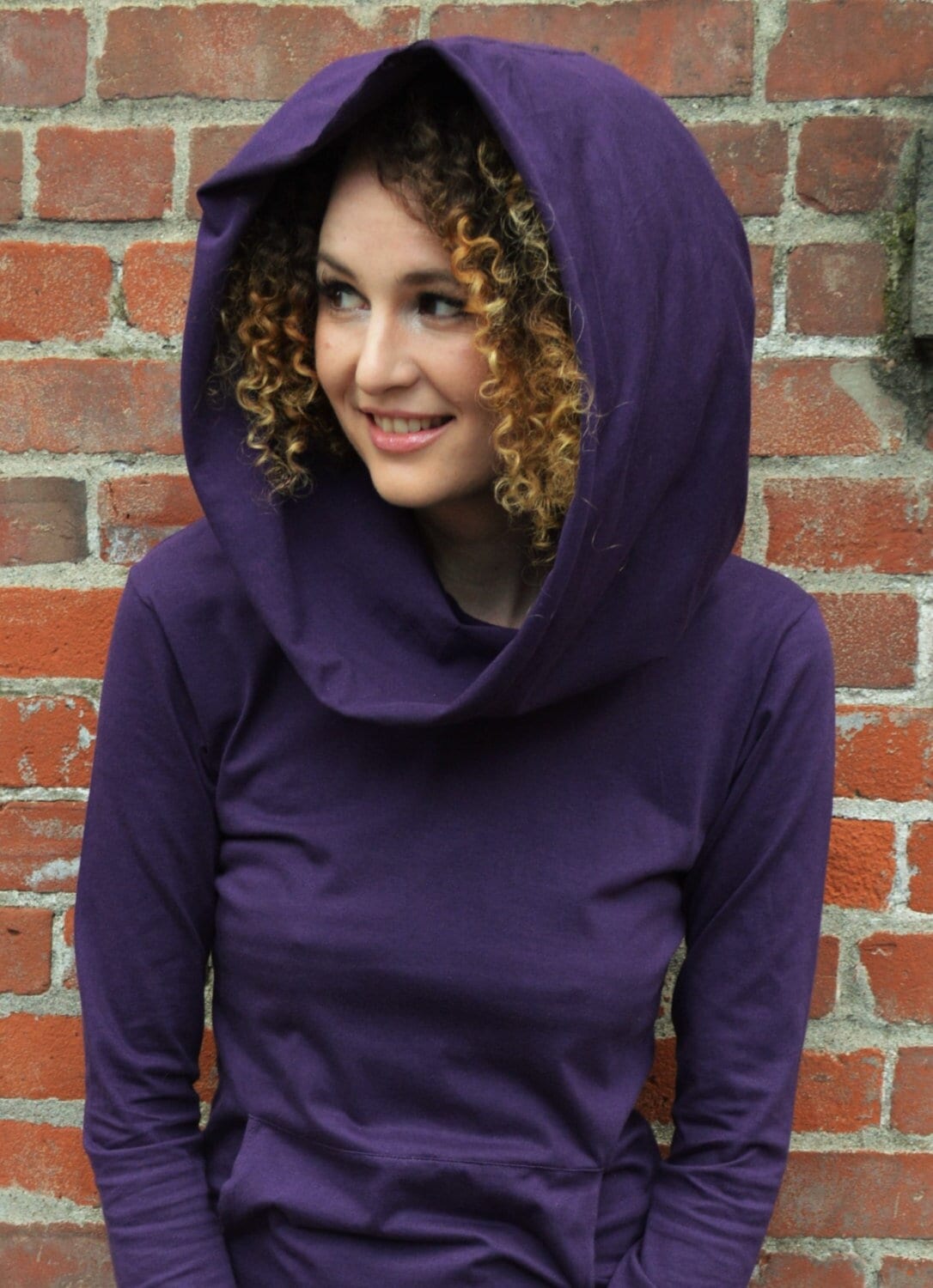 Nomad dress -*new colors* hooded cowl dress with pocket- made from 100% organic cotton jersey