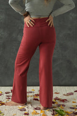 Organic cotton wide leg pants - high waist pants - Gaucho full length pants