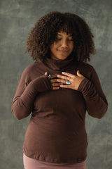 Organic Cotton turtleneck - High neck soft long sleeve - winter layer