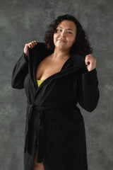 Organic Cotton Cozy Robe with pockets - Hooded Robe made from 100% Organic cotton fleece