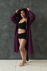 Organic Cotton Cozy Robe with pockets - Hooded Robe made from 100% Organic cotton fleece