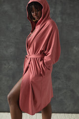 Organic Cotton Cozy Robe with pockets - Hooded Robe made from 100% Organic cotton fleece