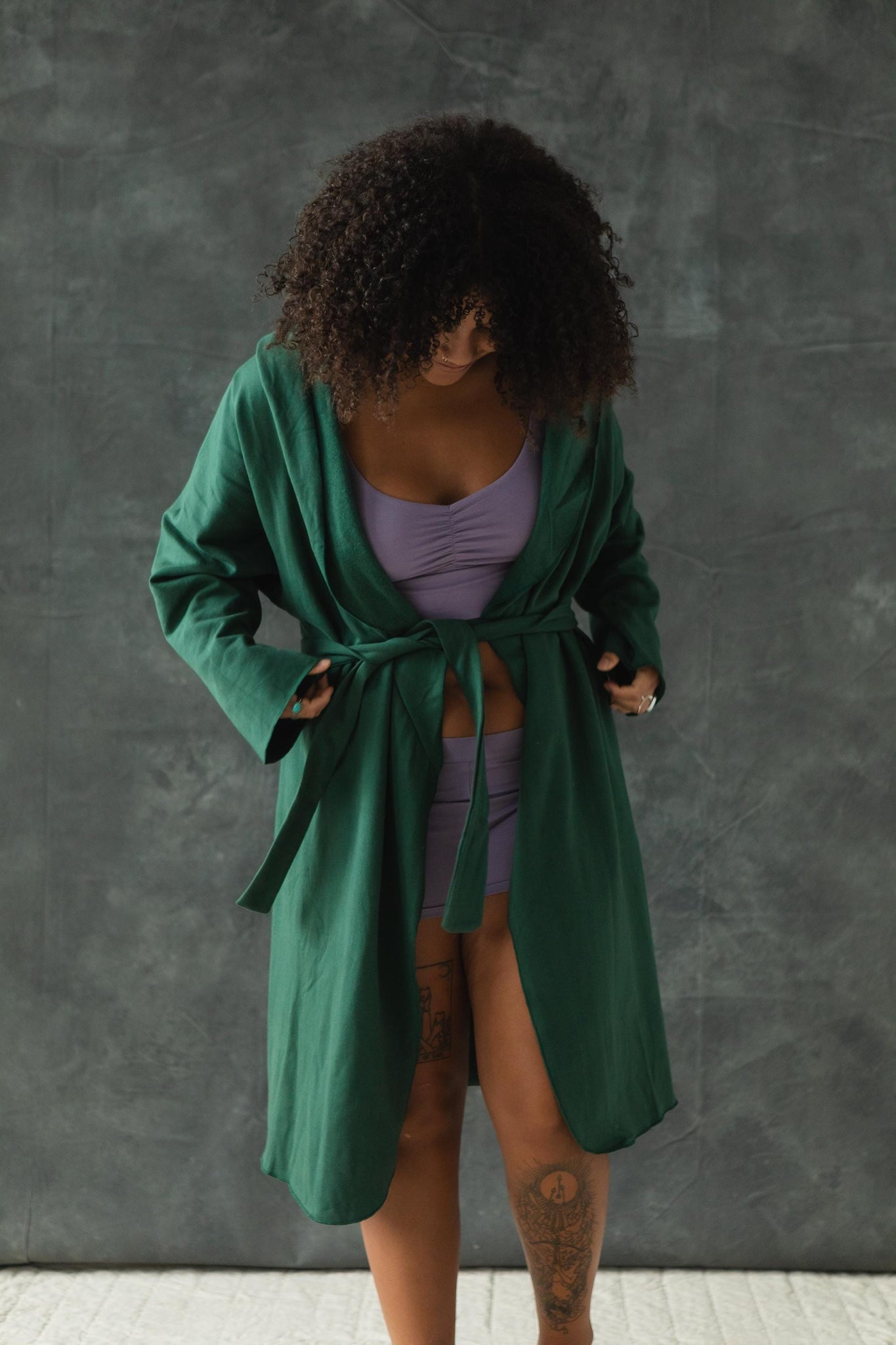 Organic Cotton Cozy Robe with pockets - Hooded Robe made from 100% Organic cotton fleece