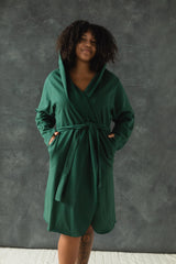 Organic Cotton Cozy Robe with pockets - Hooded Robe made from 100% Organic cotton fleece