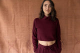 Acacia Crop Top - High Neck Crop Top Made from 100% Organic Cotton Knit Corduroy