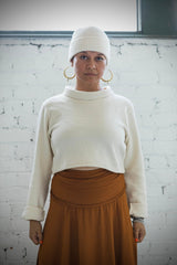 Acacia Crop Top - High Neck Crop Top Made from 100% Organic Cotton Knit Corduroy