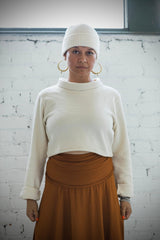 Acacia Crop Top - High Neck Crop Top Made from 100% Organic Cotton Knit Corduroy