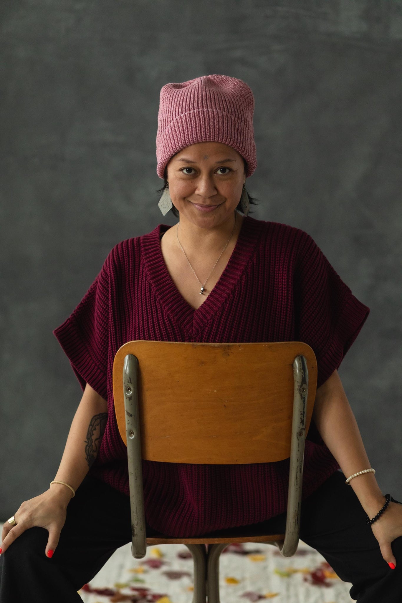 Heathered Beanie - 100% organic cotton knit beanie head - mixed color yarns knit together