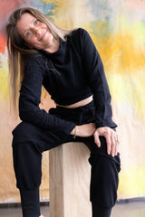 Acacia Crop Top - High Neck Crop Top Made from 100% Organic Cotton Knit Corduroy