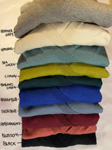 Colibrí Wrap Sweater - organic cotton wrap lightweight wrap around sweater - tie around full sleeve v neck sweater