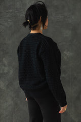 Basketweave Button Down Sweater - one hundred percent organic cotton thick cardigan - pockets